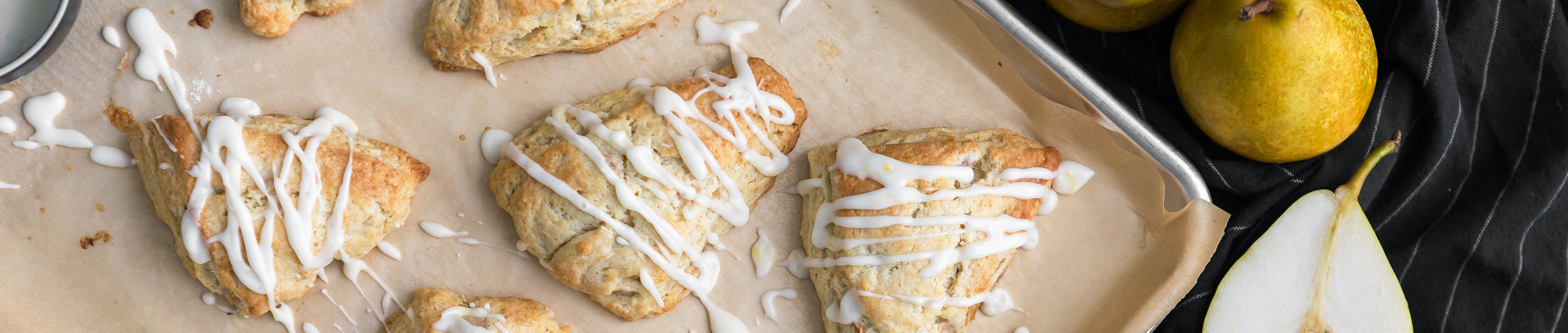 ginger French Butter pear scones with glaze recipe