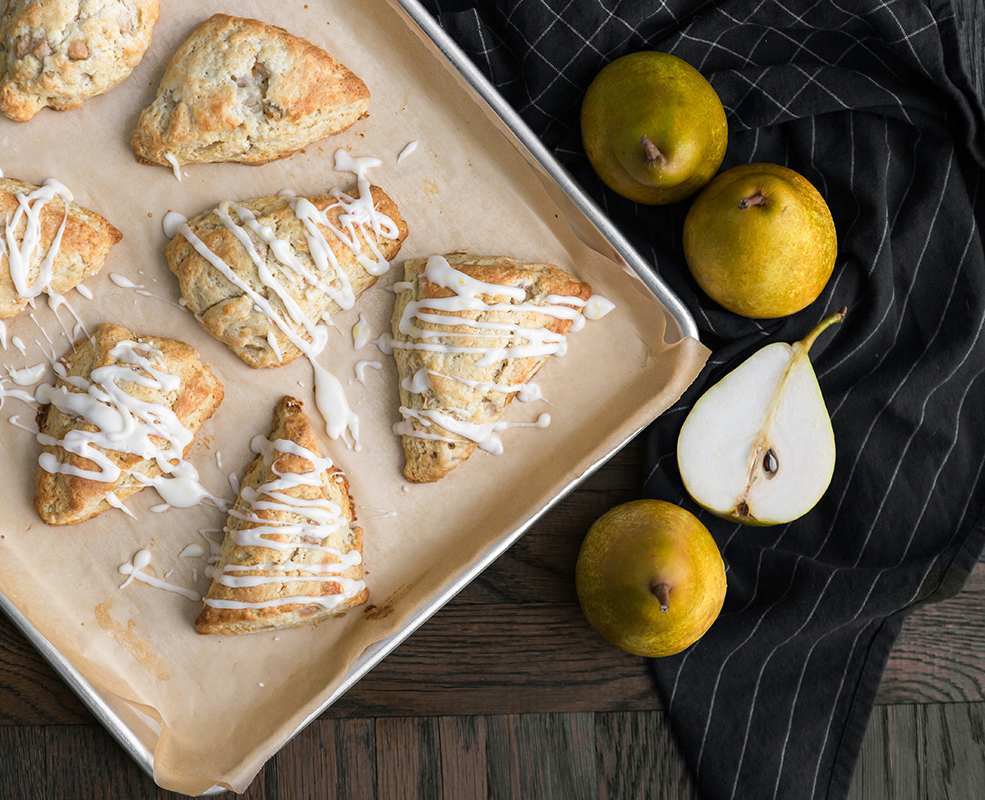 French Butter pear ginger scones glazed recipe