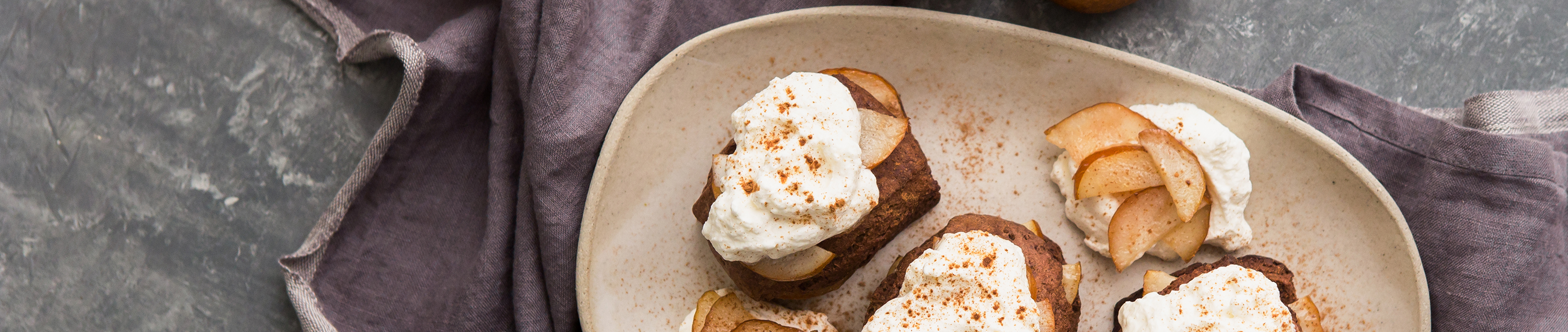 Spiced Bosc pear with vanilla whipped cream chocolate shortcake recipe